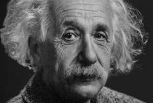 The photo of Albert Einstein